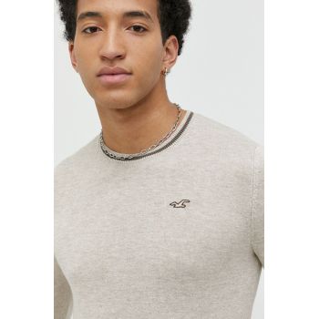Hollister Co. pulover barbati, culoarea bej, light