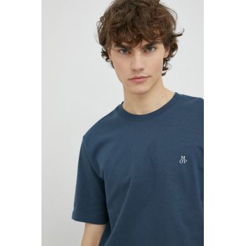 Marc O'Polo tricou din bumbac culoarea albastru marin, cu imprimeu