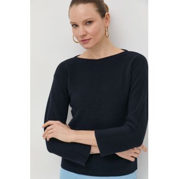 Marella pulover de bumbac femei, culoarea albastru marin, light de firma original