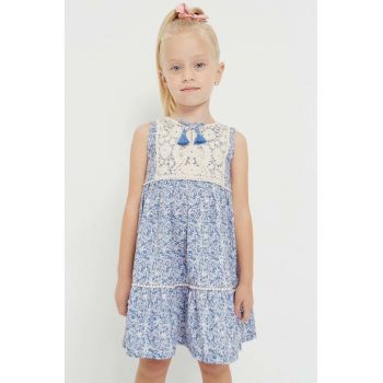 Mayoral rochie din bumbac pentru copii culoarea albastru marin, mini, drept ieftina