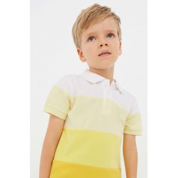 Mayoral tricouri polo din bumbac pentru copii culoarea galben, modelator