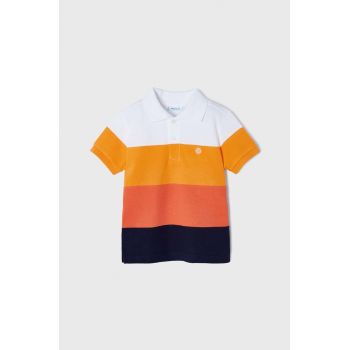 Mayoral tricouri polo din bumbac pentru copii culoarea portocaliu, modelator