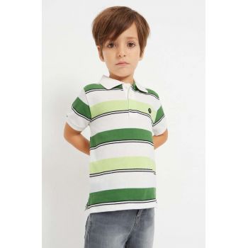 Mayoral tricouri polo din bumbac pentru copii culoarea verde, modelator