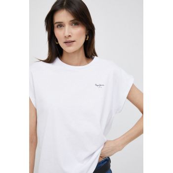 Pepe Jeans tricou din bumbac Bloom culoarea alb de firma original
