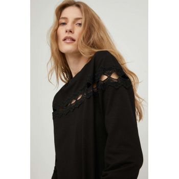 Answear Lab bluza femei, culoarea negru, cu imprimeu