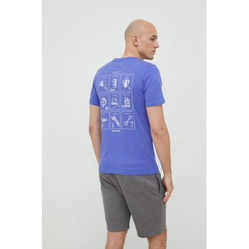 Columbia tricou din bumbac culoarea violet, cu imprimeu