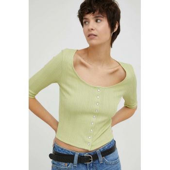 Levi's bluza femei, culoarea verde, neted ieftina