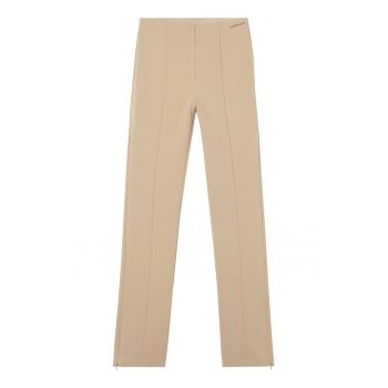 Pantaloni slim fit din amestec de modal cu talie inalta