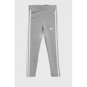 Adidas leggins copii G 3S culoarea gri, melanj de firma originali