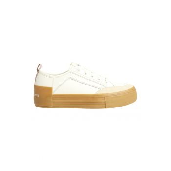 Pantofi sport flatform cu segmente de piele