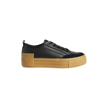 Pantofi sport flatform cu segmente de piele