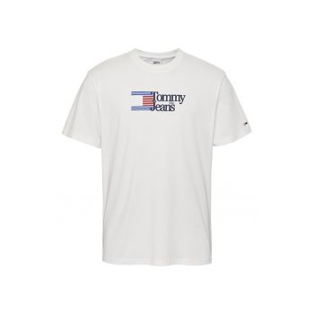 Tricou de bumbac organic cu imprimeu logo pe piept