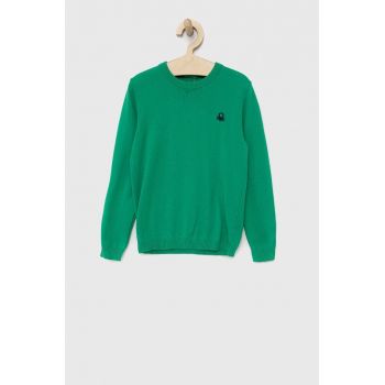 United Colors of Benetton pulover de bumbac pentru copii culoarea verde, light ieftin