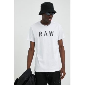 G-Star Raw tricou din bumbac 2-pack culoarea alb, cu imprimeu