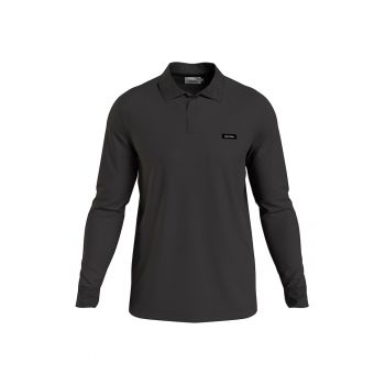 Bluza polo slim fit cu logo discret