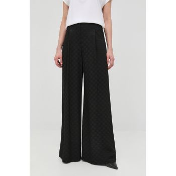 MICHAEL Michael Kors pantaloni Femei, culoarea negru, lat, high waist