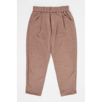 Pantaloni cu model herringbone