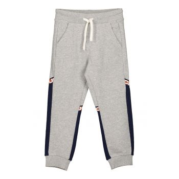 Pantaloni sport de bumbac cu model colorblock