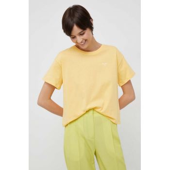 Pepe Jeans tricou din bumbac Wimani culoarea galben