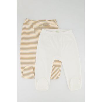 Set de pantaloni de bumbac organic cu botosei - 2 perechi