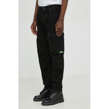 G-Star Raw pantaloni Barbati, culoarea negru, cu fason cargo de firma originali