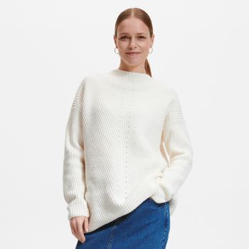 Reserved - Pulover din tricot moale - Ivory