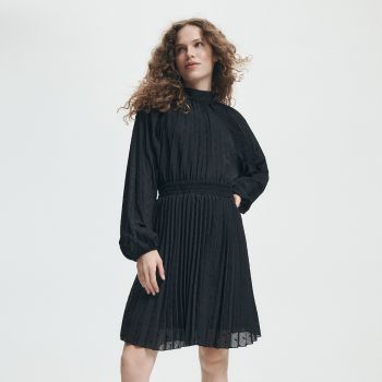 Reserved - Rochie mini plisată - Negru