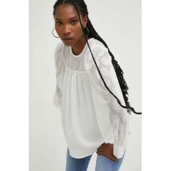 Answear Lab bluza x colecția limitată SISTERHOOD femei, culoarea alb, cu imprimeu