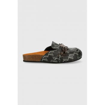 Karl Lagerfeld papuci KL80441M ODESSA KL femei, culoarea gri