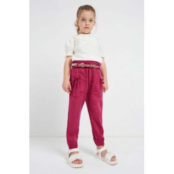 Mayoral pantaloni copii culoarea rosu, neted de firma originali