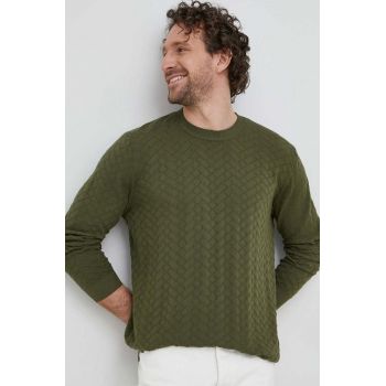 Sisley pulover de bumbac culoarea maro, light de firma original