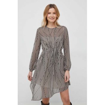 Sisley rochie culoarea gri, mini, evazati ieftina