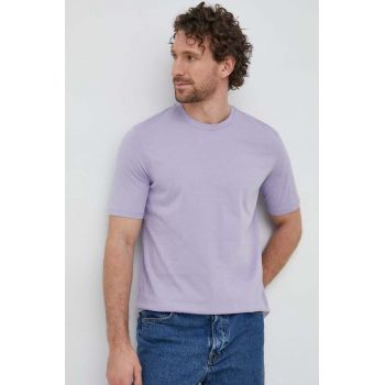 Sisley tricou din bumbac culoarea violet, neted