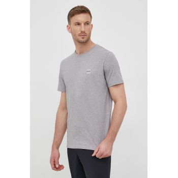 Boss tricou din bumbac Boss Casual culoarea gri, cu imprimeu