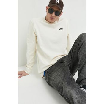 Vans hanorac de bumbac barbati, culoarea bej, neted