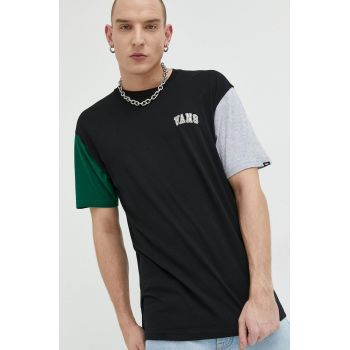 Vans tricou barbati, culoarea negru, modelator