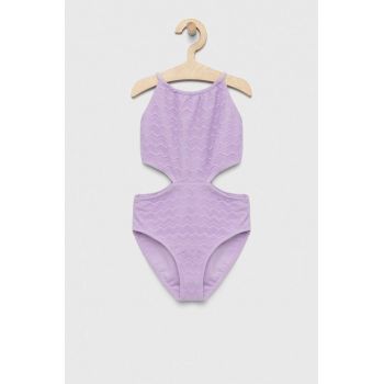 Abercrombie & Fitch costum de baie dintr-o bucată pentru copii culoarea violet