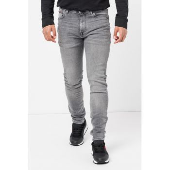 Blugi slim fit cu aspect decolorat Bleeker