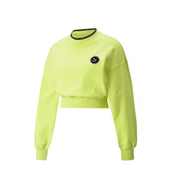 Bluza sport crop cu decolteu la baza gatului