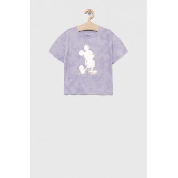 GAP tricou de bumbac pentru copii x Myszka Miki culoarea violet ieftin