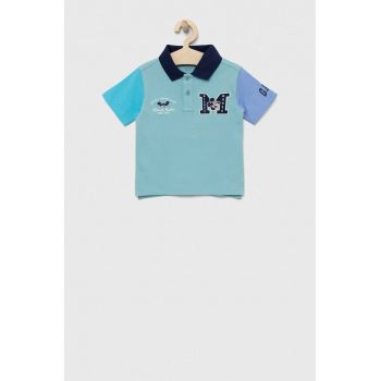 GAP tricouri polo din bumbac pentru copii x Disney culoarea turcoaz, modelator ieftin