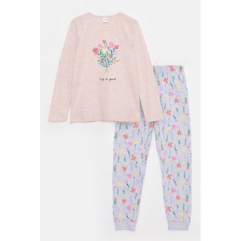 Pijama cu imprimeu floral