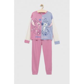 United Colors of Benetton pijama copii x Disney culoarea roz, modelator de firma originale