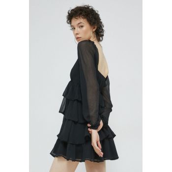 Abercrombie & Fitch rochie culoarea negru, mini, evazati