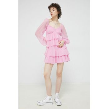 Abercrombie & Fitch rochie culoarea roz, mini, evazati ieftina