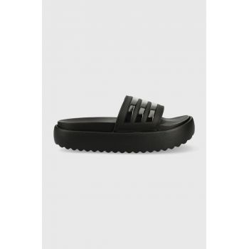 adidas papuci Adilette Platform femei, culoarea negru, cu platformă HQ6179