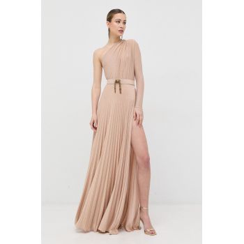 Elisabetta Franchi rochie culoarea roz, maxi, evazati