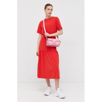 Max Mara Leisure rochie culoarea rosu, midi, evazati de firma originala