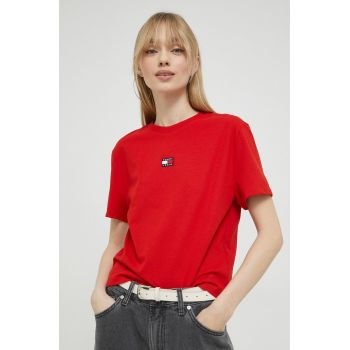 Tommy Jeans tricou femei, culoarea rosu