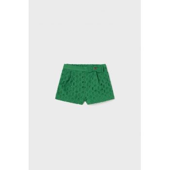 Mayoral pantaloni scurti bebe culoarea verde, neted